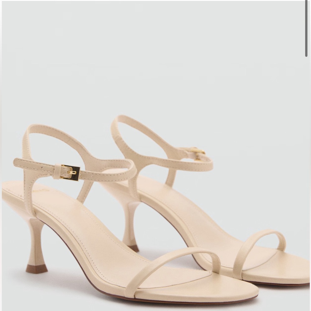 Mango Cream Strappy Heels - Picture 2 of 3